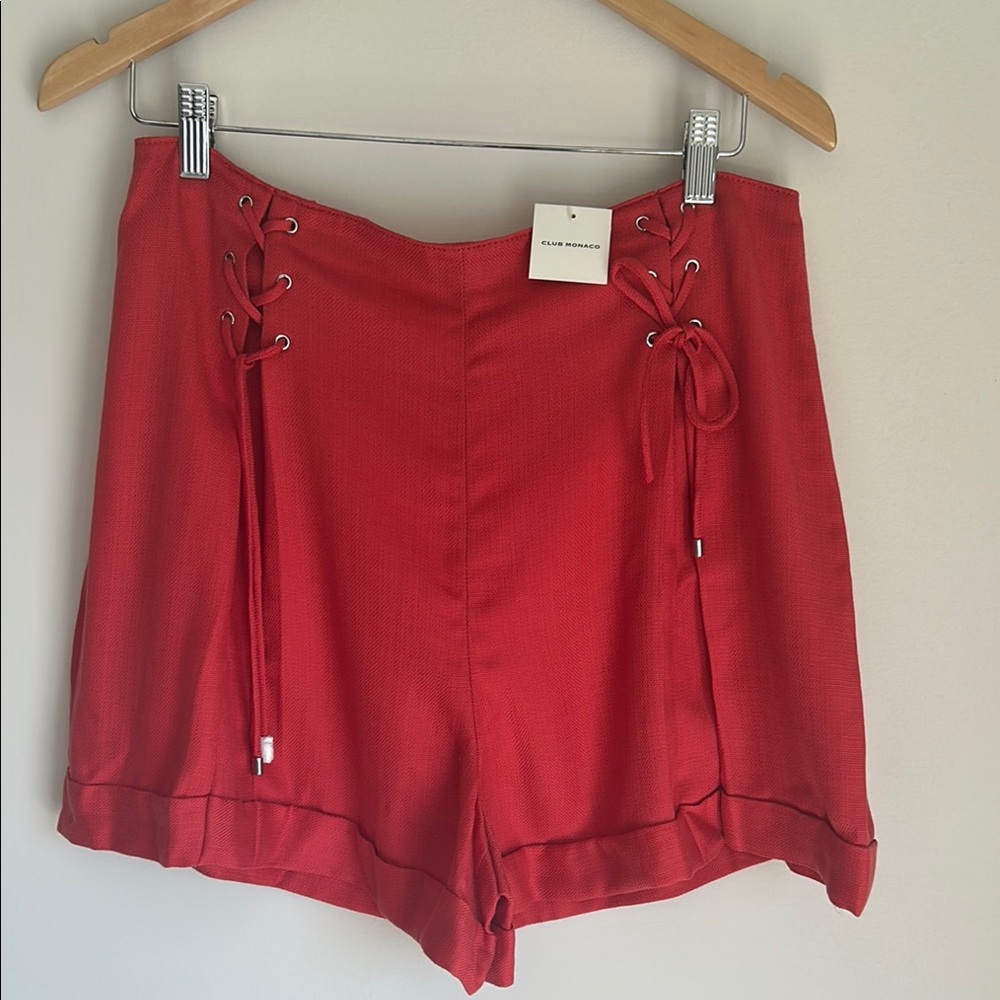 Red Lace-Up Women's Shorts